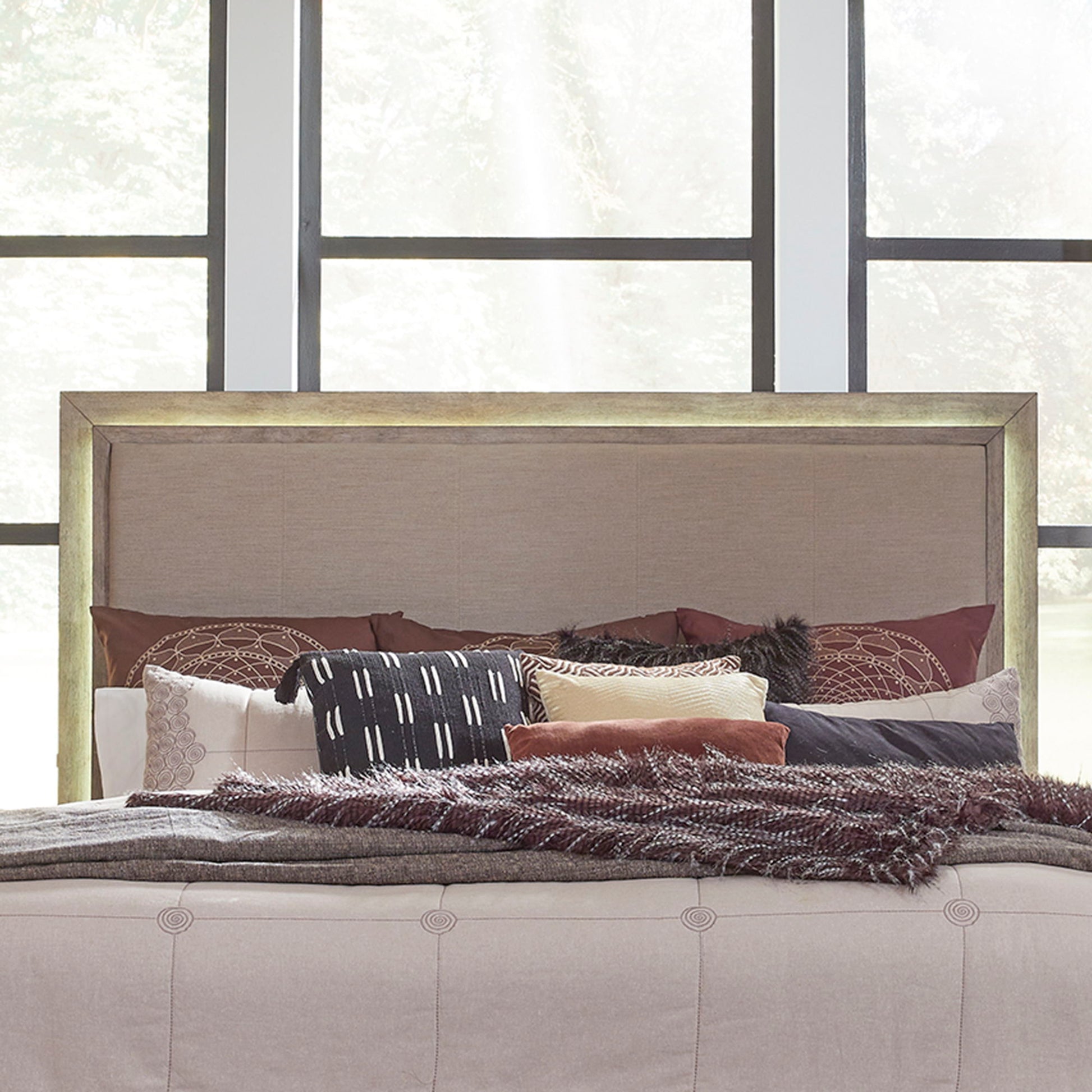Canyon Road - Upholstered Panel Headboard With Lights - Hornell Furniture Outlet