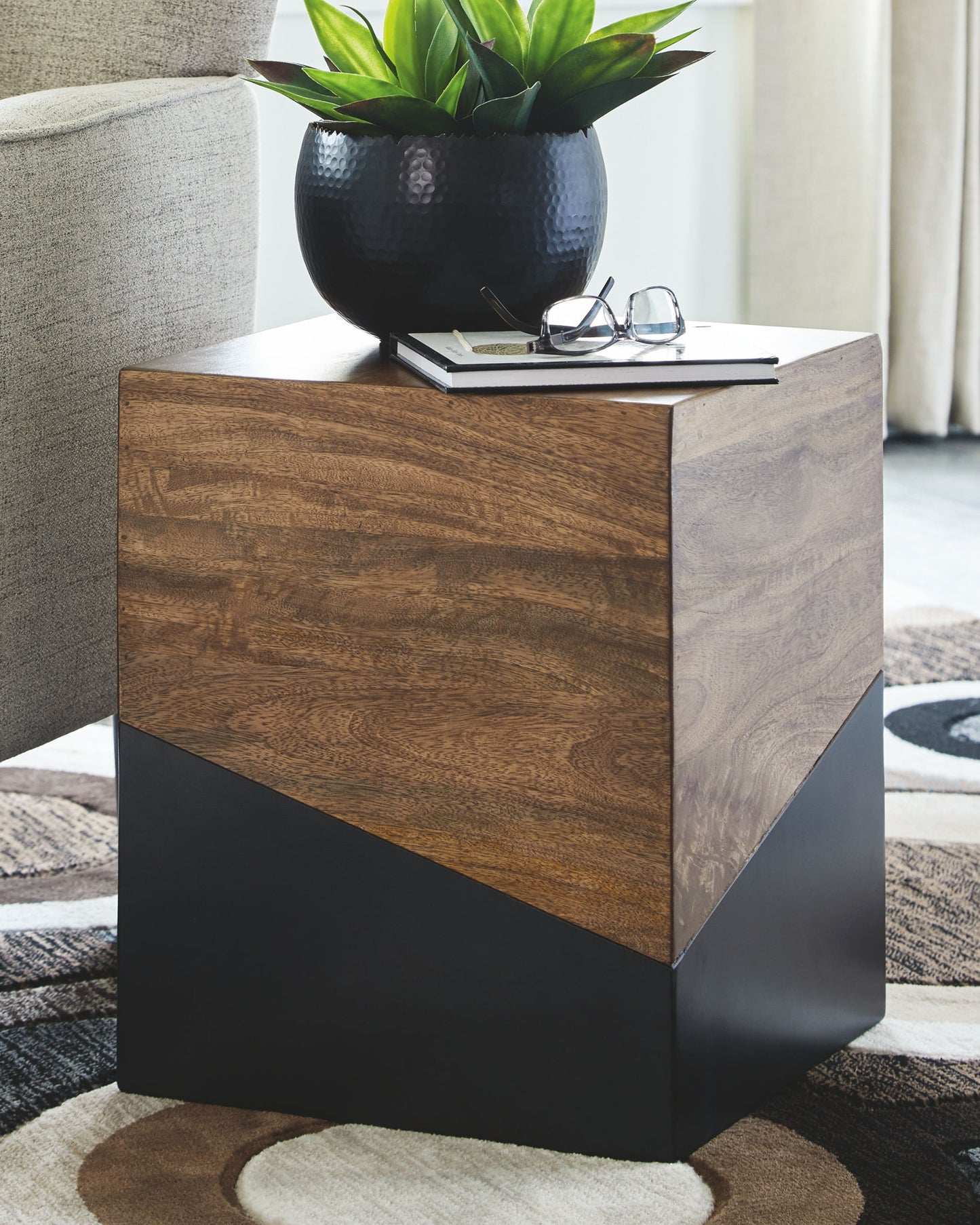 Trailbend - Brown / Gunmetal - Accent Table - Hornell Furniture Outlet