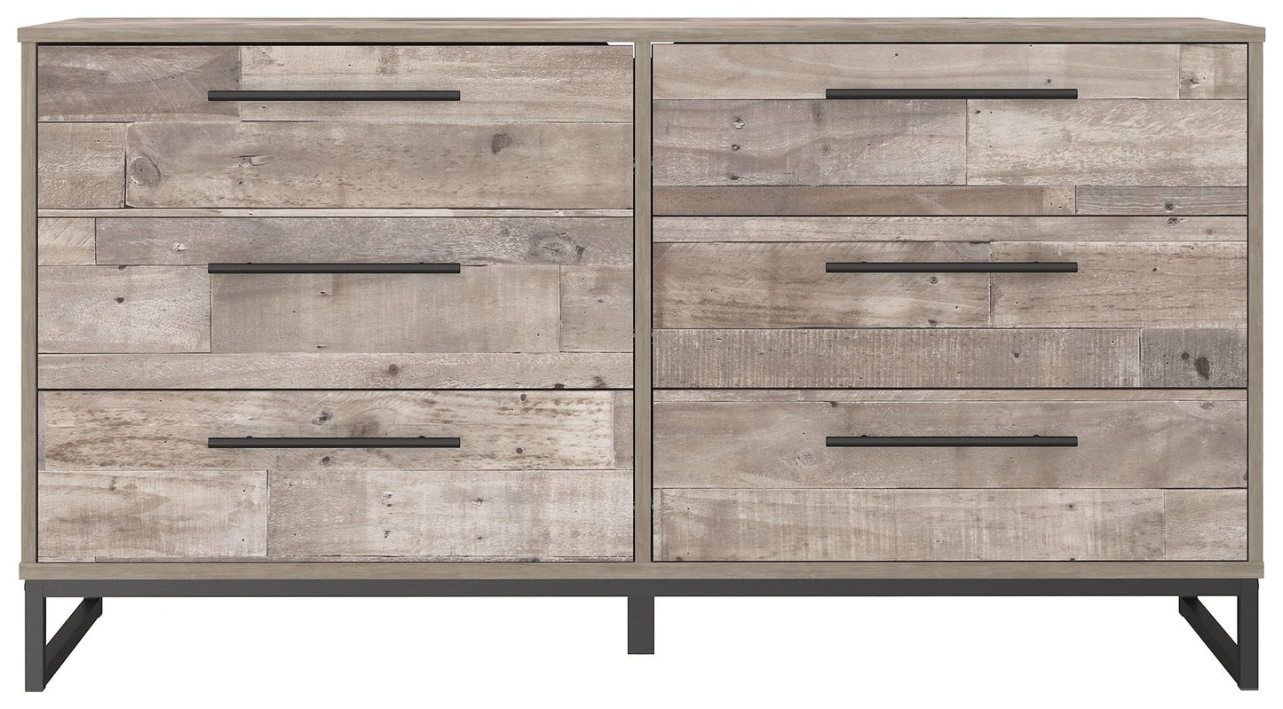 Neilsville - Whitewash - Six Drawer Dresser - Vinyl - Wrapped - Hornell Furniture Outlet
