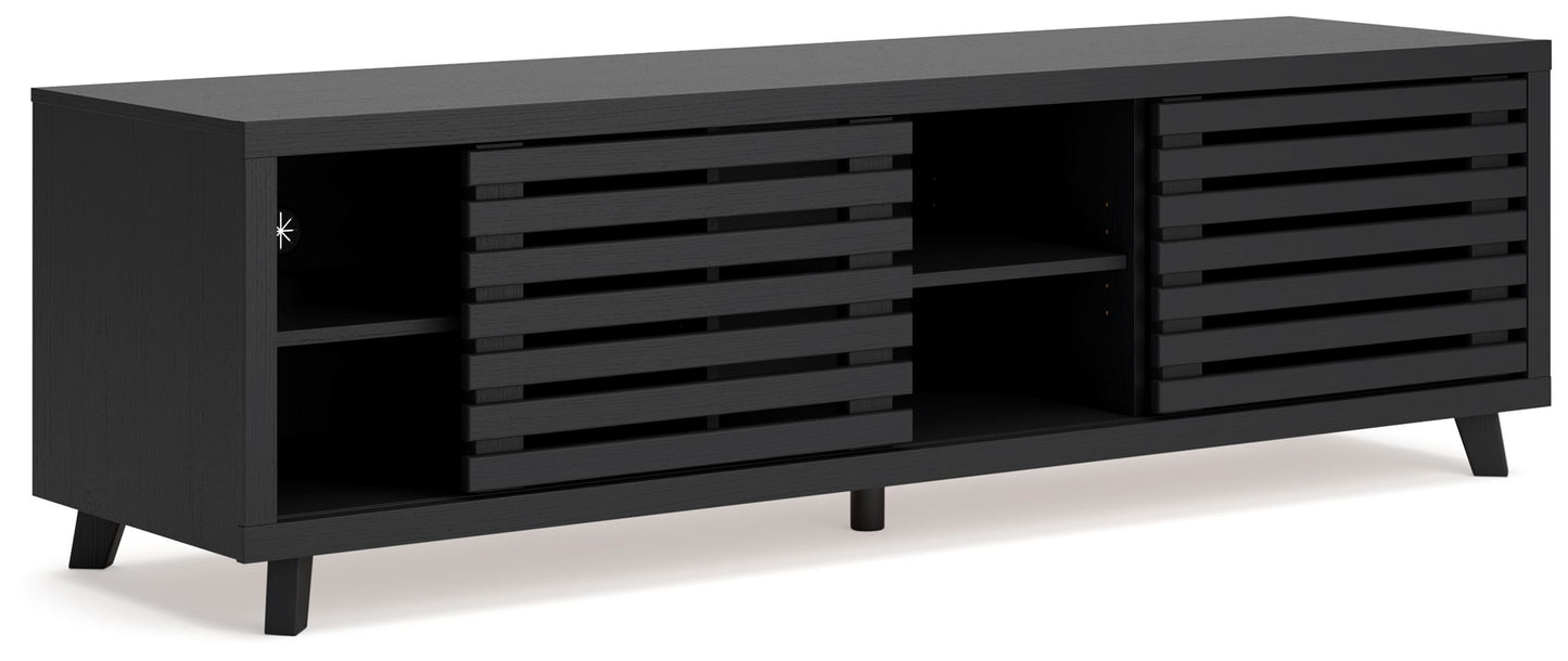 Danziar - Black - Extra Large TV Stand - Hornell Furniture Outlet
