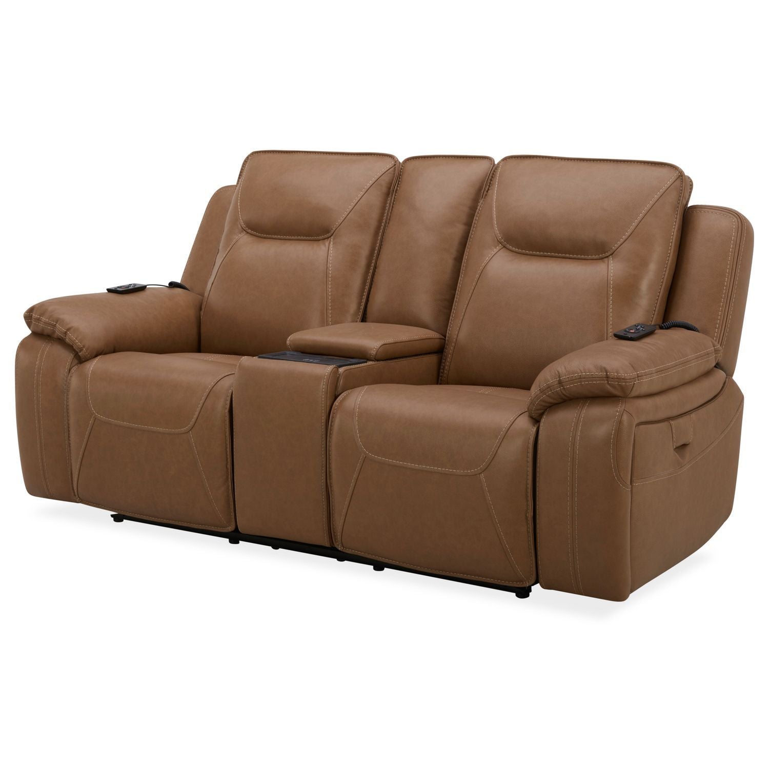 Callihan - Loveseat With Console P3 & ZW - Brown - Hornell Furniture Outlet