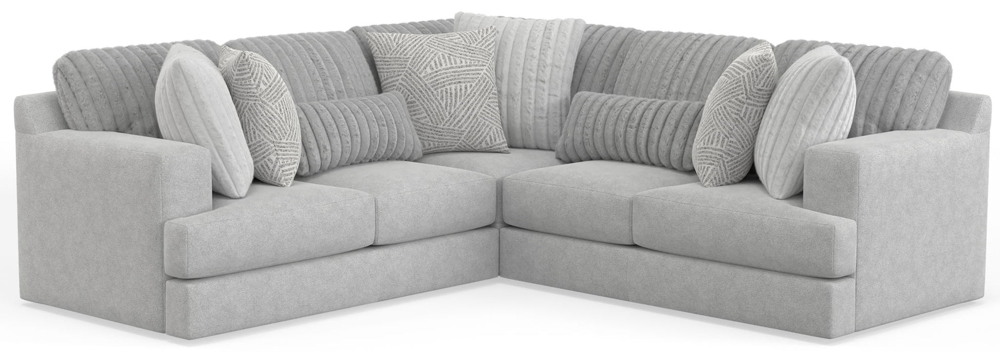 Logan - Upholstered Sectional With Comfort Coil Seating And Accent Pillows Included - Hornell Furniture Outlet