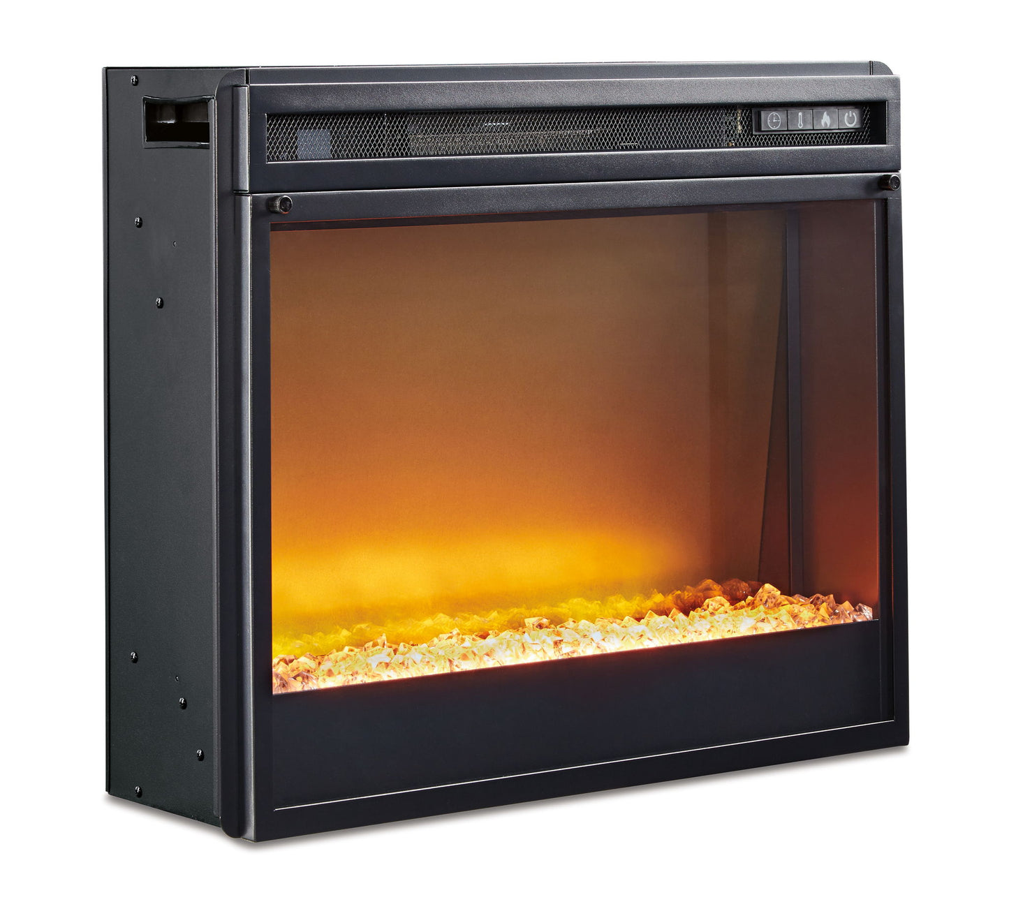 Entertainment Accessories - Black - Fireplace Insert Glass/Stone - Hornell Furniture Outlet