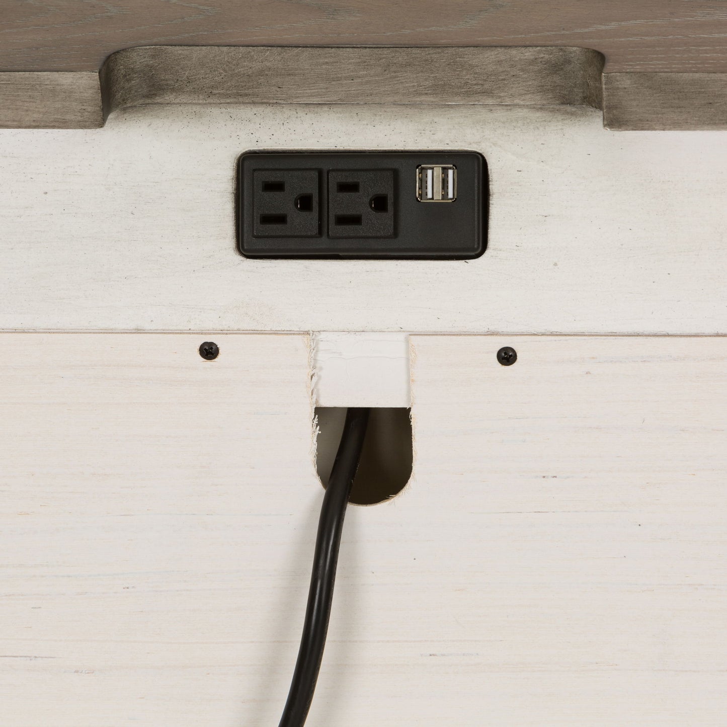 Abbey Park - 2 Drawer Nightstand With Charging Station - White - Hornell Furniture Outlet