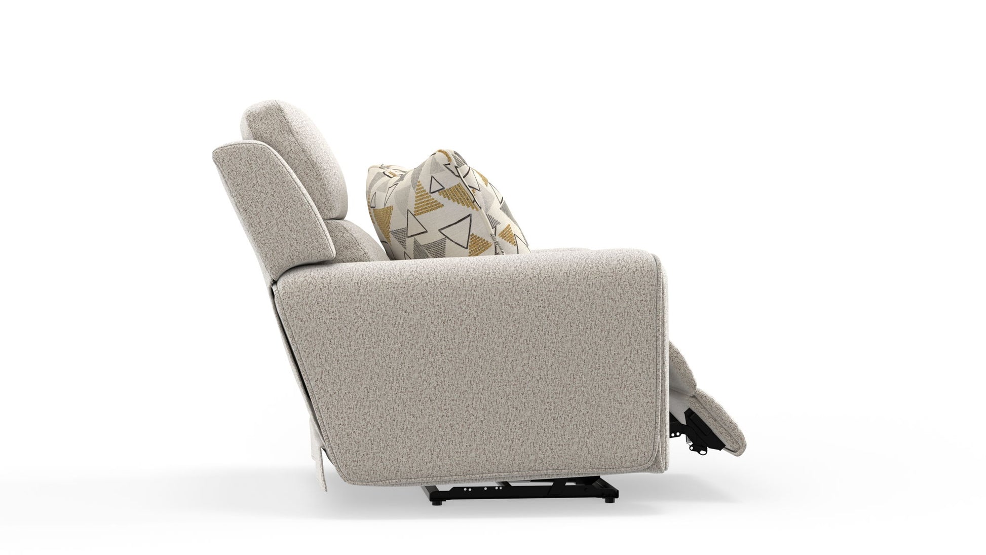 Micah - Power Headrest Power Deep Seat Lay Flat Recliner - Oatmeal - Hornell Furniture Outlet