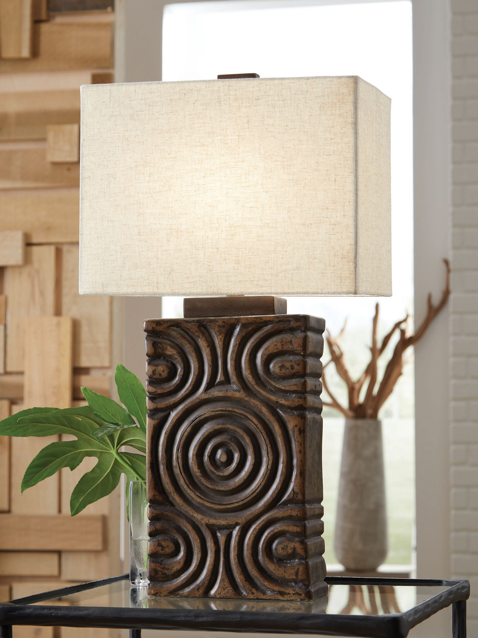 Heathbury - Antique Brown - Paper Table Lamp - Hornell Furniture Outlet