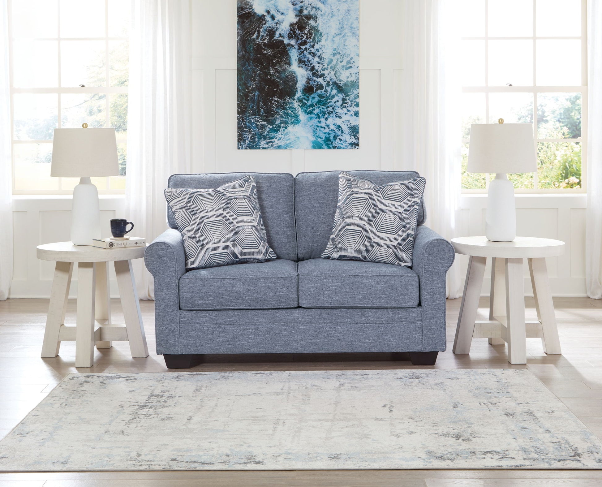 Carissa Manor - Denim - Loveseat - Hornell Furniture Outlet