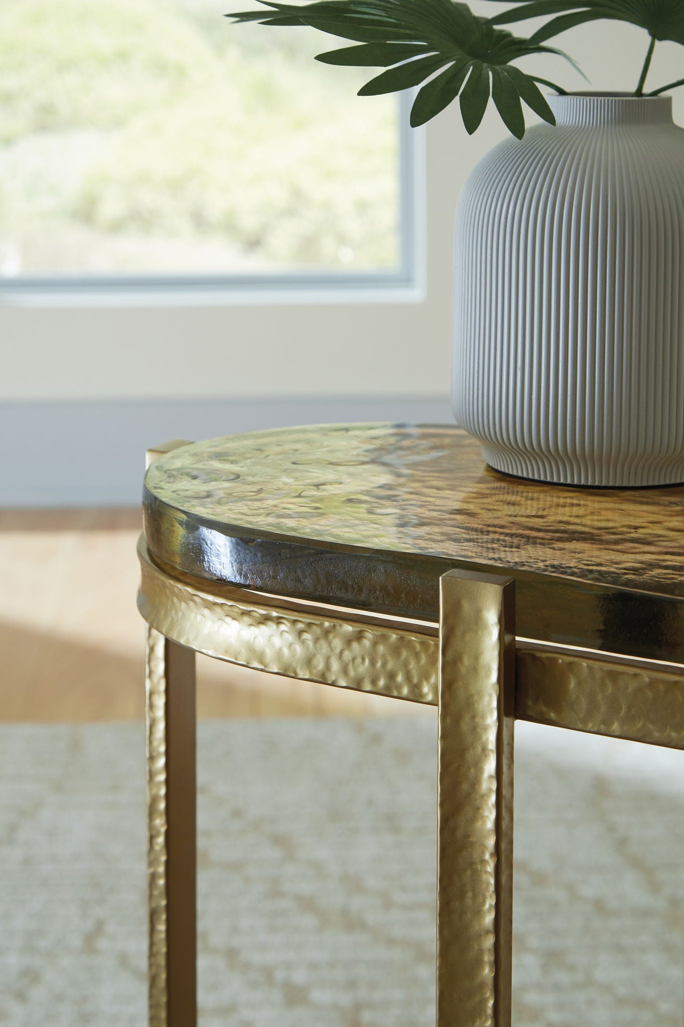 Porterville - Gold Finish - Accent Table - Hornell Furniture Outlet