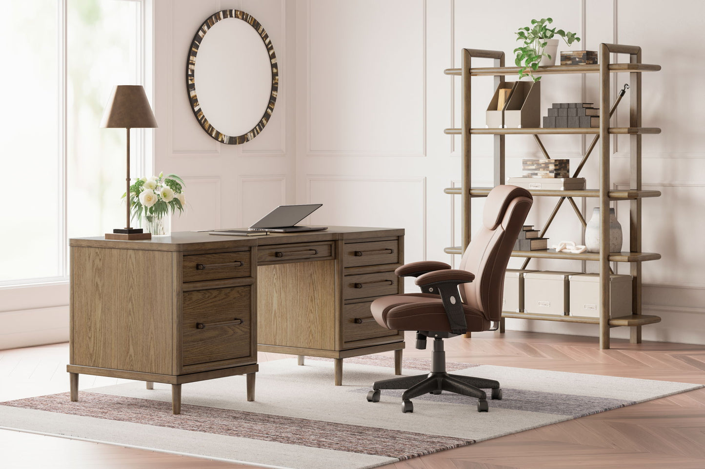 Roanhowe - Brown - Home Office Desk - Hornell Furniture Outlet