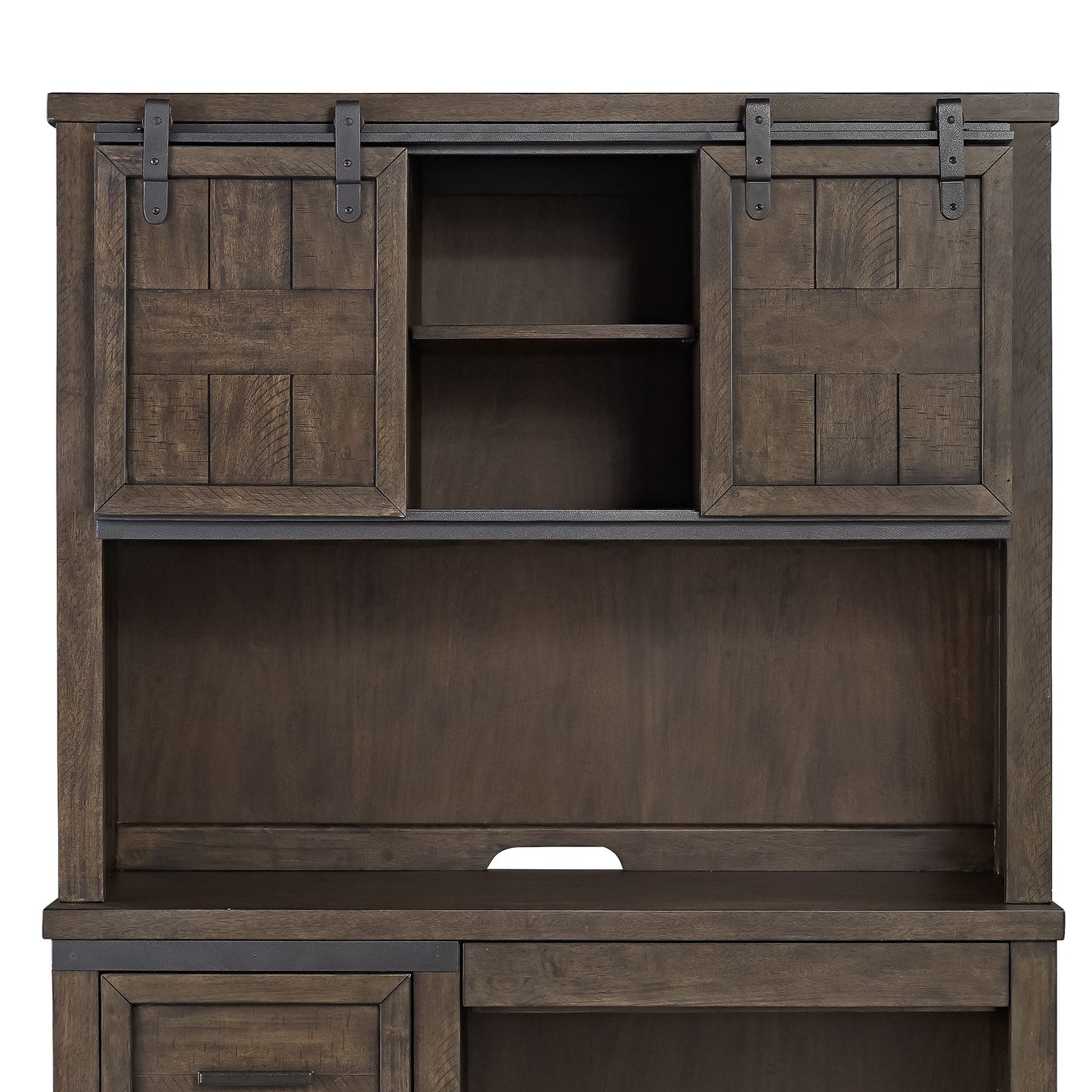 Thornwood Hills - Double Barn Door Hutch - Dark Brown - Hornell Furniture Outlet
