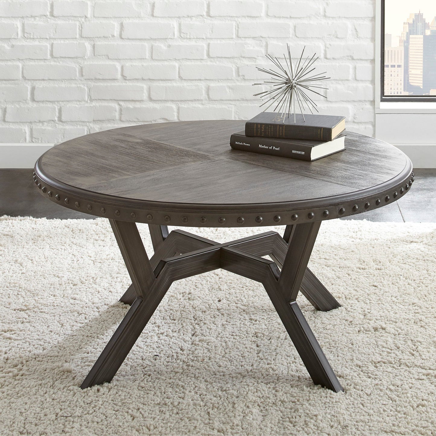 Alamo - Round Cocktail Table - Gray - Hornell Furniture Outlet