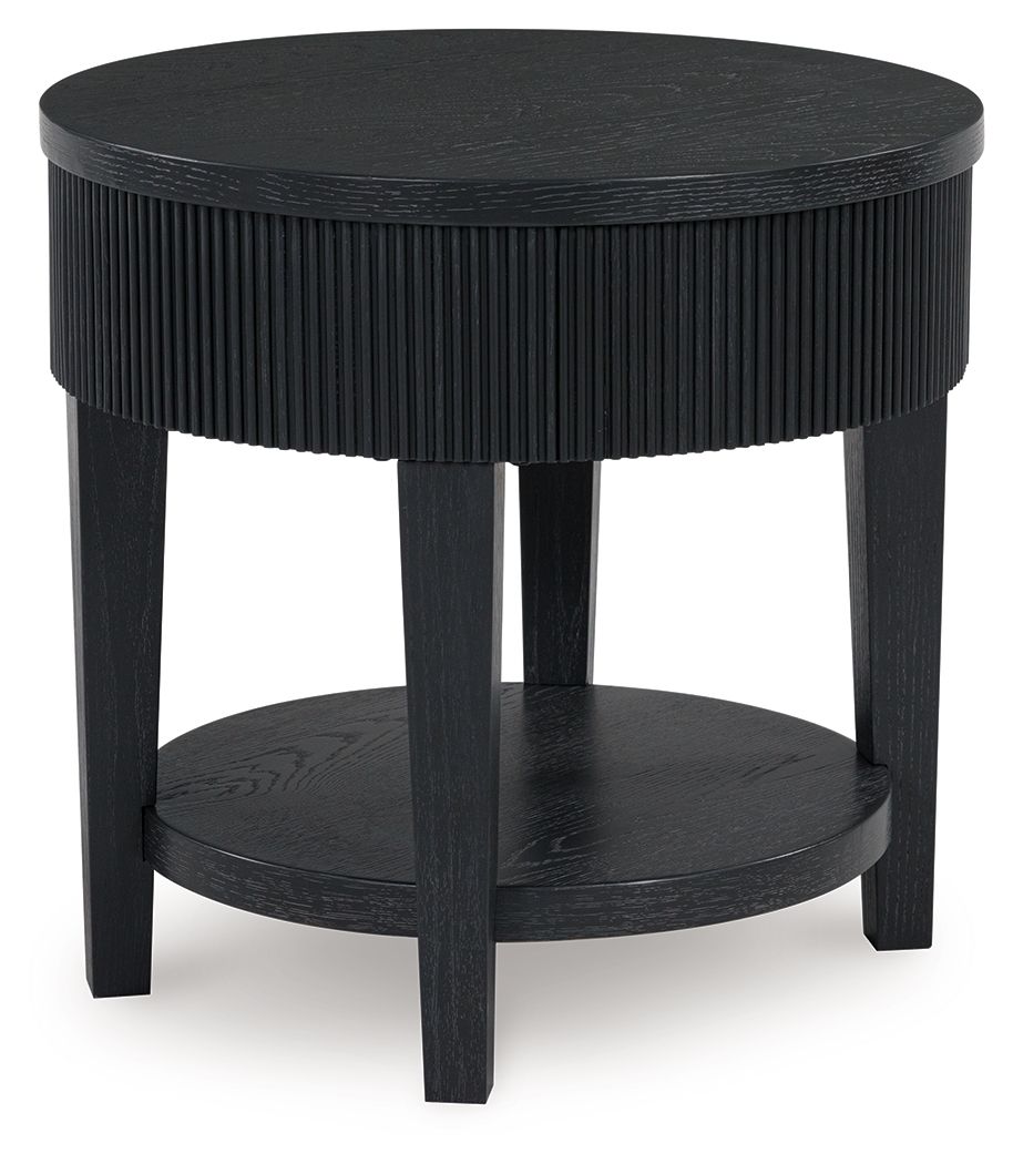 Marstream - Black - Round End Table - Hornell Furniture Outlet