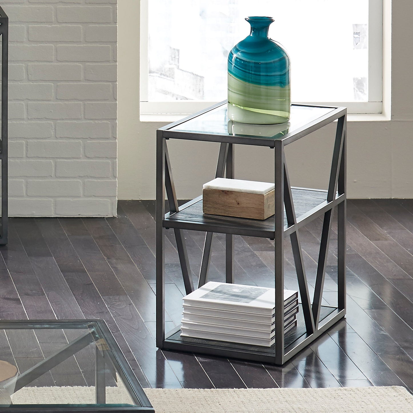 Arista - Chair Side Table - Dark Gray - Hornell Furniture Outlet