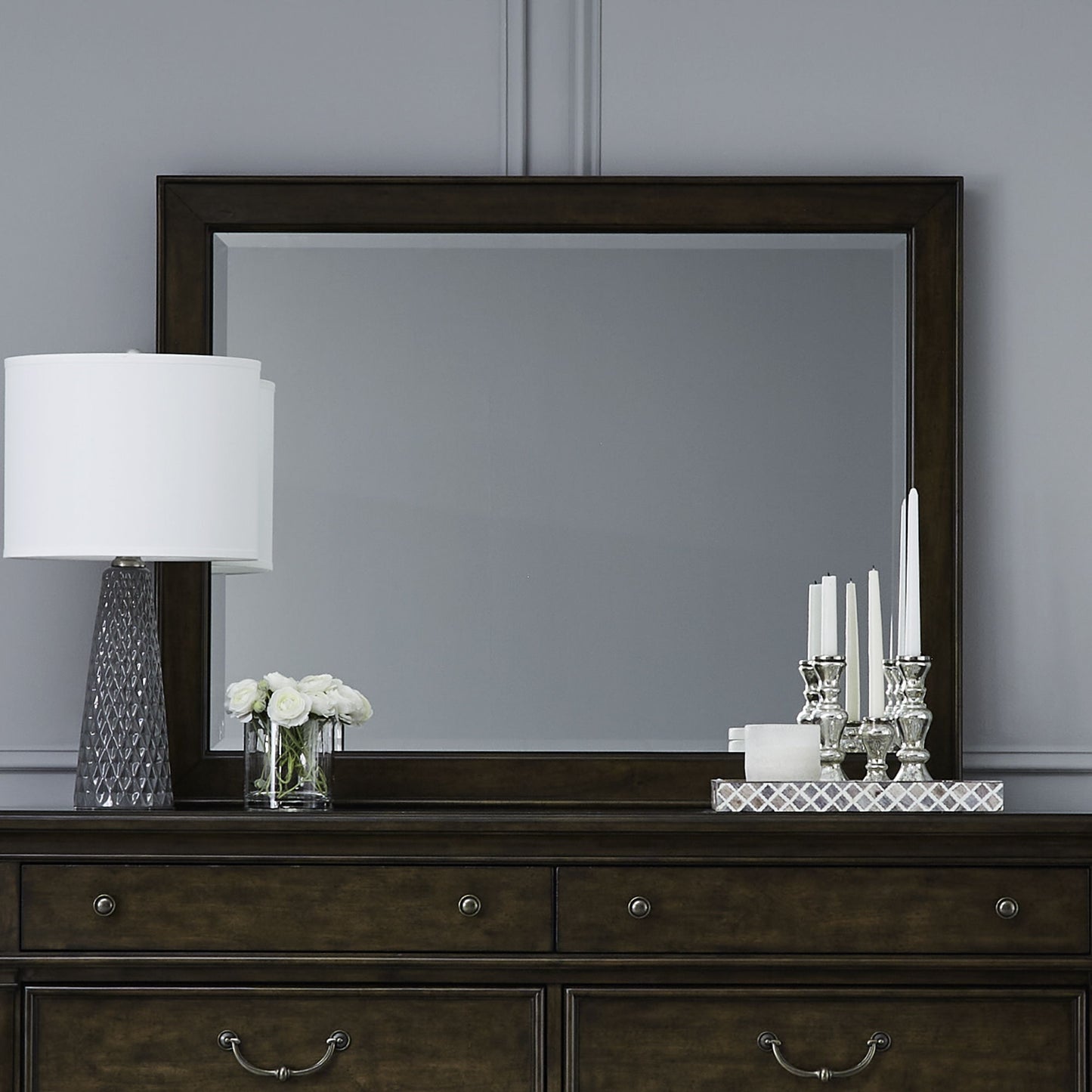 Arden Road - Landscape Mirror - Satin Cherry - Hornell Furniture Outlet