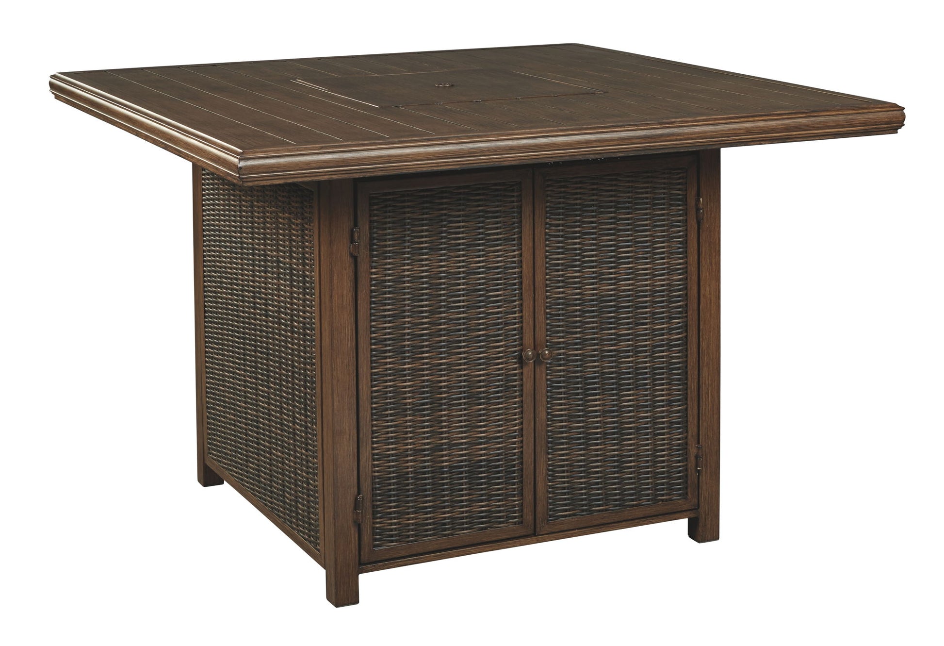 Paradise Trail - Medium Brown - Square Bar Table w/Fire Pit - Hornell Furniture Outlet