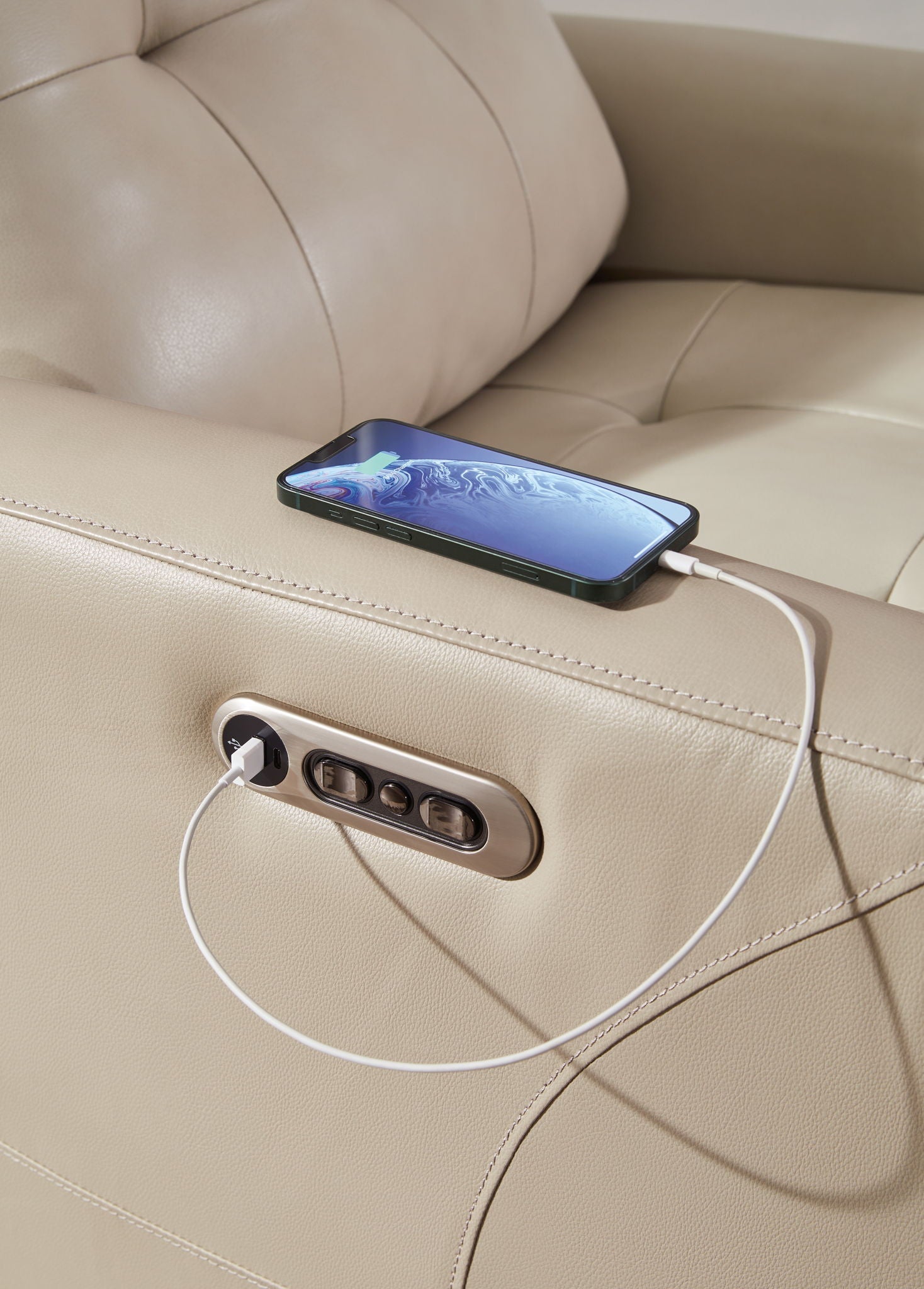 Pisgham - Power Recliner With Adj Headrest - Hornell Furniture Outlet