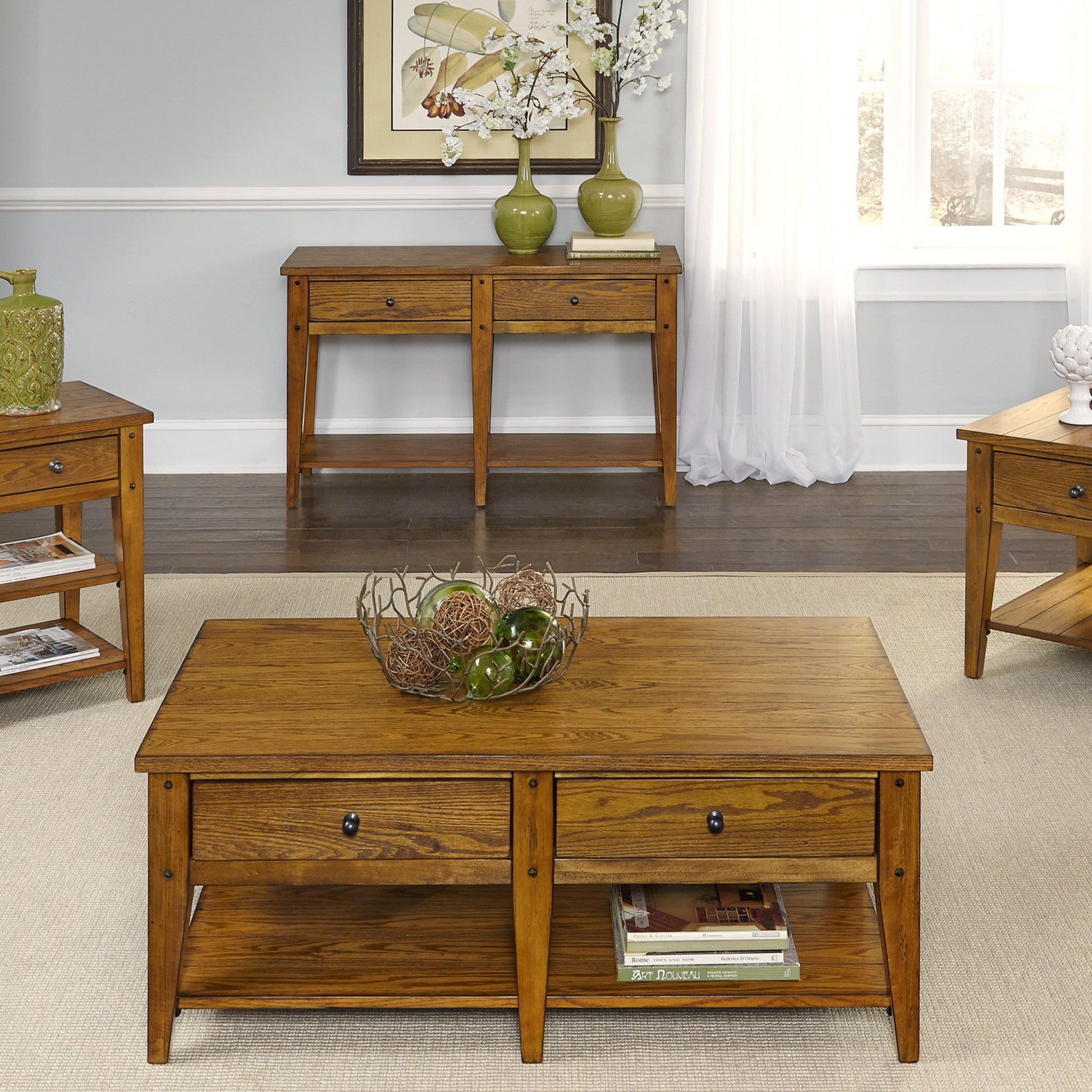 Lake House - Square Lamp Table - Hornell Furniture Outlet