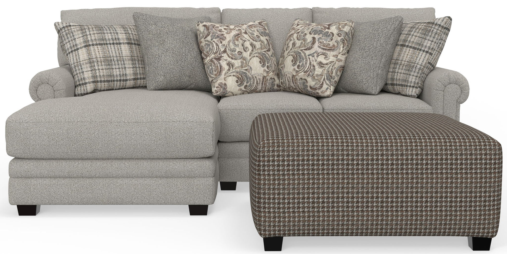 Livingston - Sectional With Comfort Coil Seating, 40" Cocktail Ottoman And Accent Pillows Included - Hornell Furniture Outlet