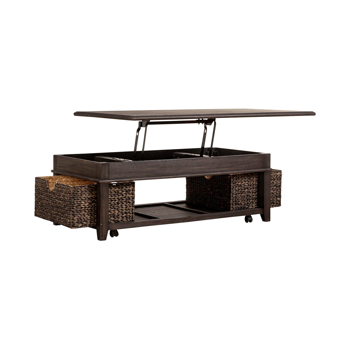 Mill Creek - 3 Piece Living Room Set (Lift Top Cocktail & 2 Drawer End Tables) - Dark Brown - Hornell Furniture Outlet