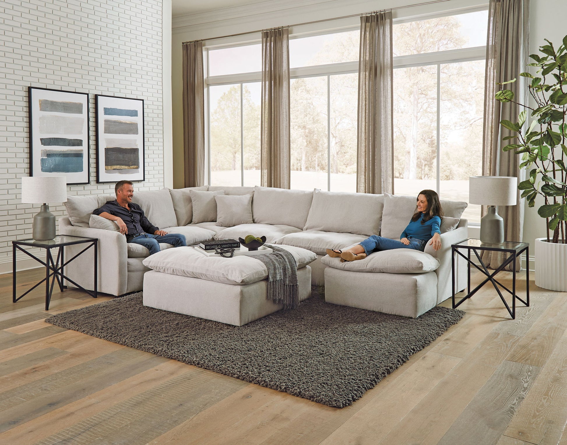 Harper - Sectional With Cocktail Ottoman - Hornell Furniture Outlet