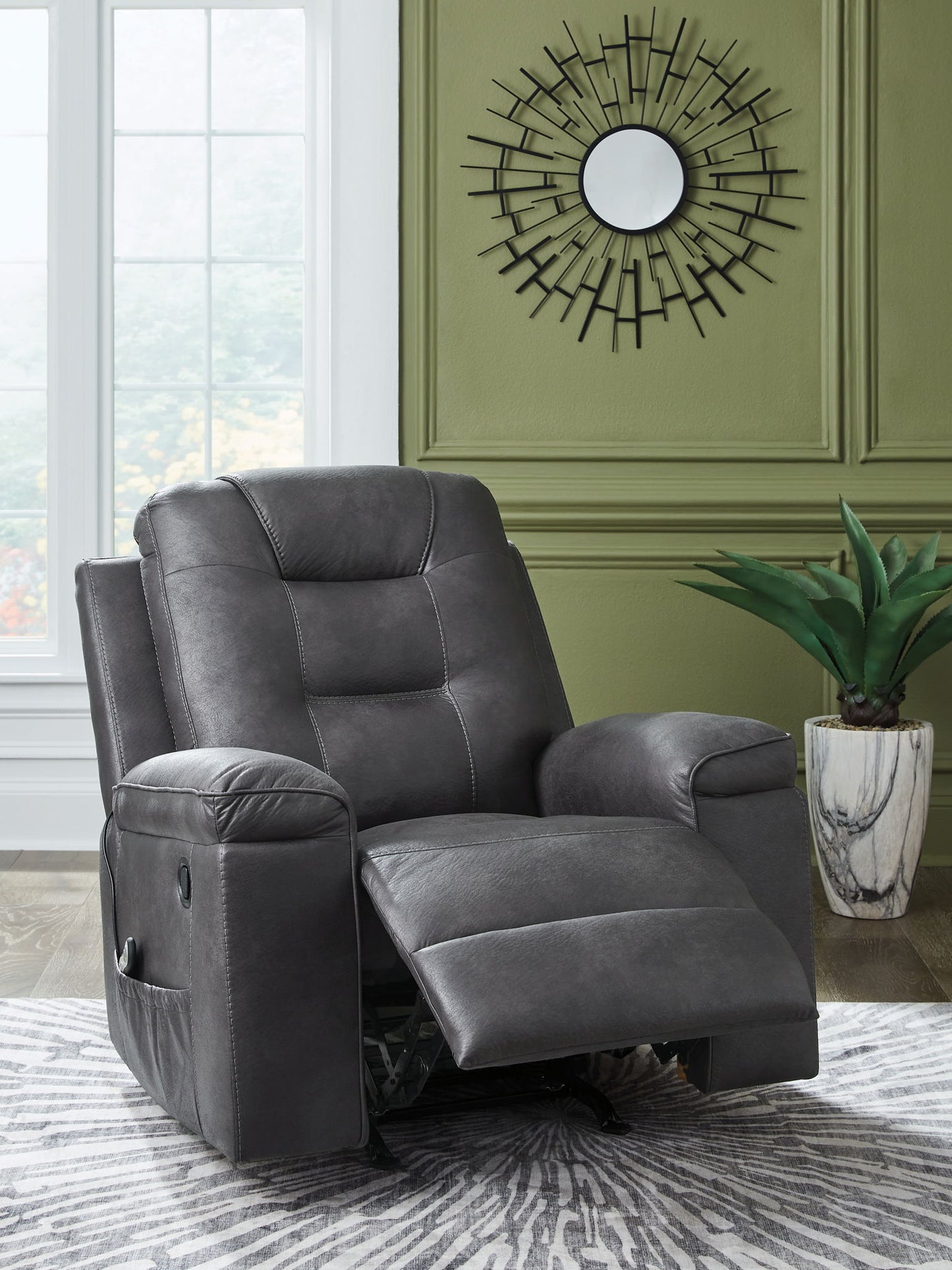 Stockworth - Granite - Rocker Recliner - Hornell Furniture Outlet