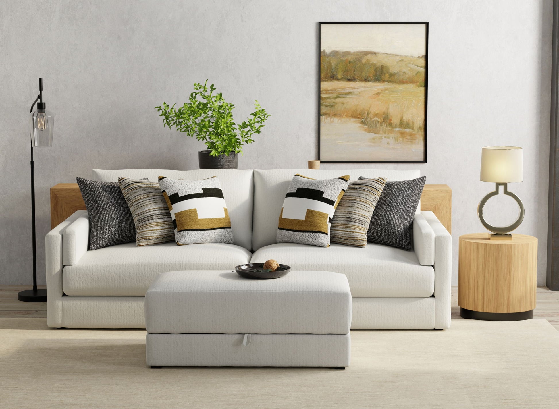 Trevor - Extra Deep Oversized Sofa With Included Storage Cocktail Ottoman - Hornell Furniture Outlet