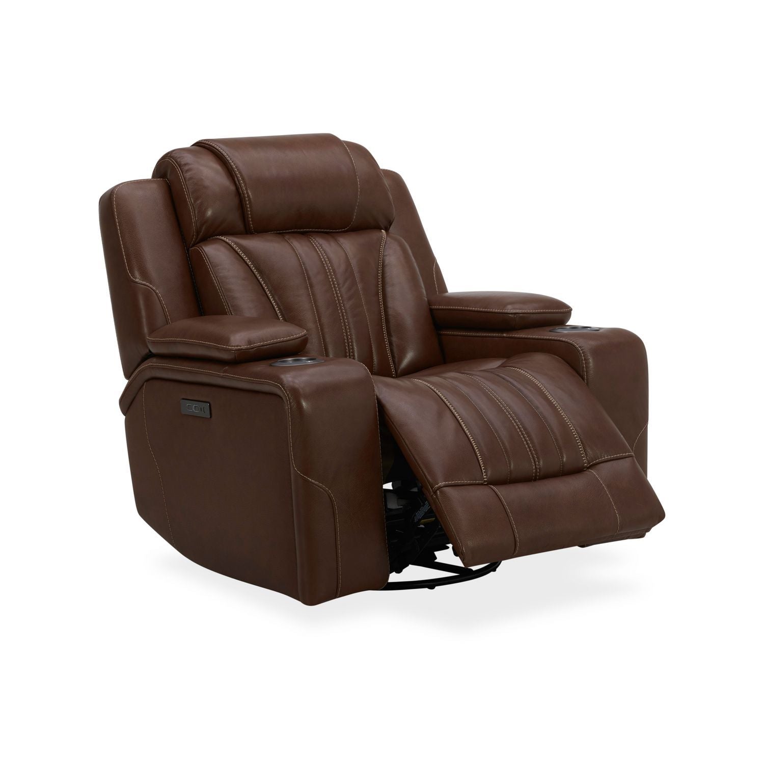Caswell - Swivel Glider Recliner P2 - Brown - Hornell Furniture Outlet