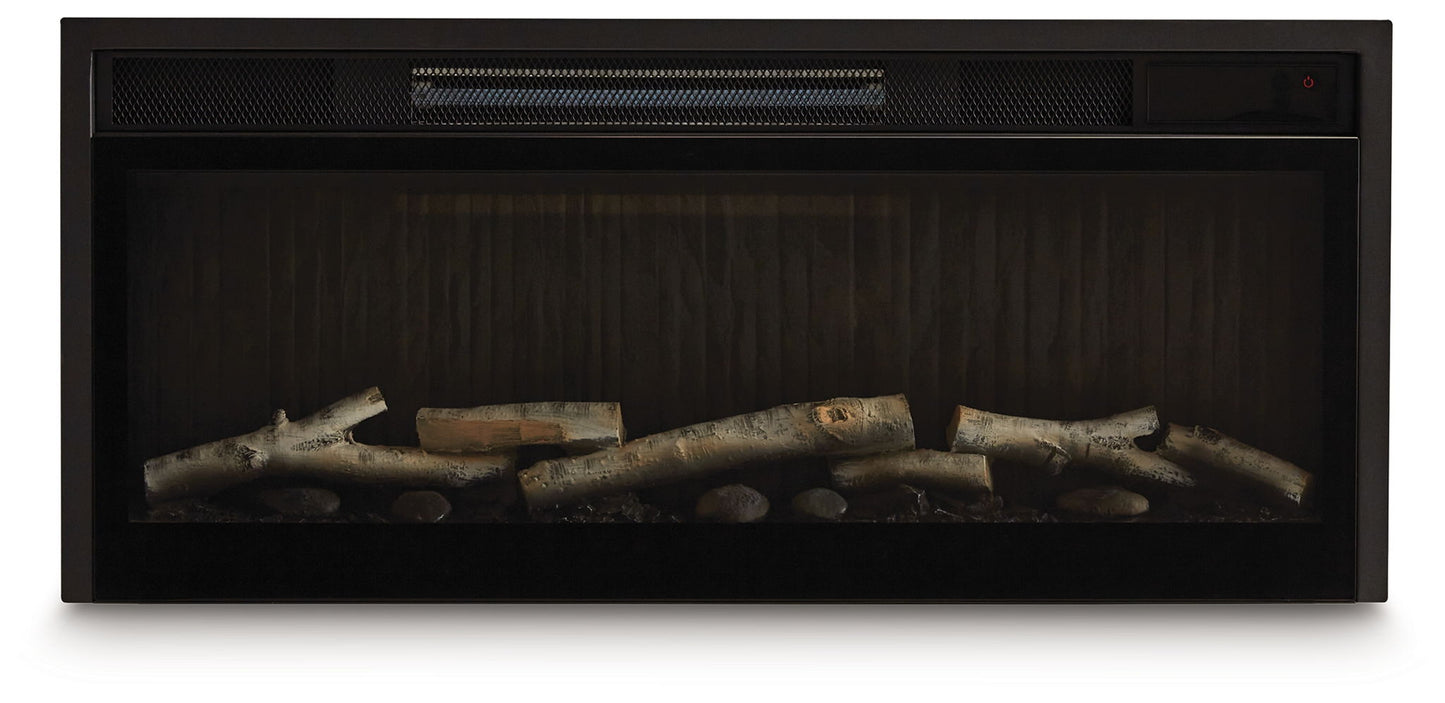 Entertainment Accessories - Black - Fireplace Insert With Faux Birch Log Set - Hornell Furniture Outlet