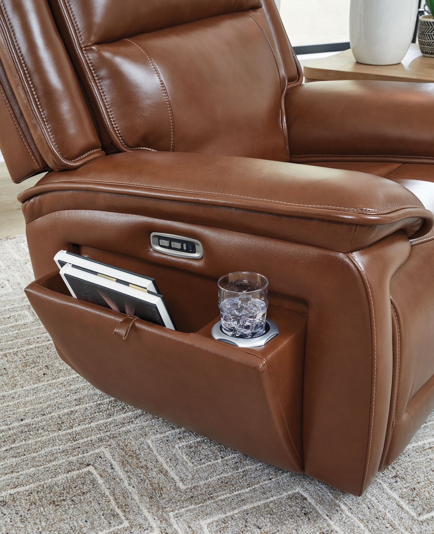 Healy Pier - Chocolate - Power Recliner / Adj Headrest - Hornell Furniture Outlet