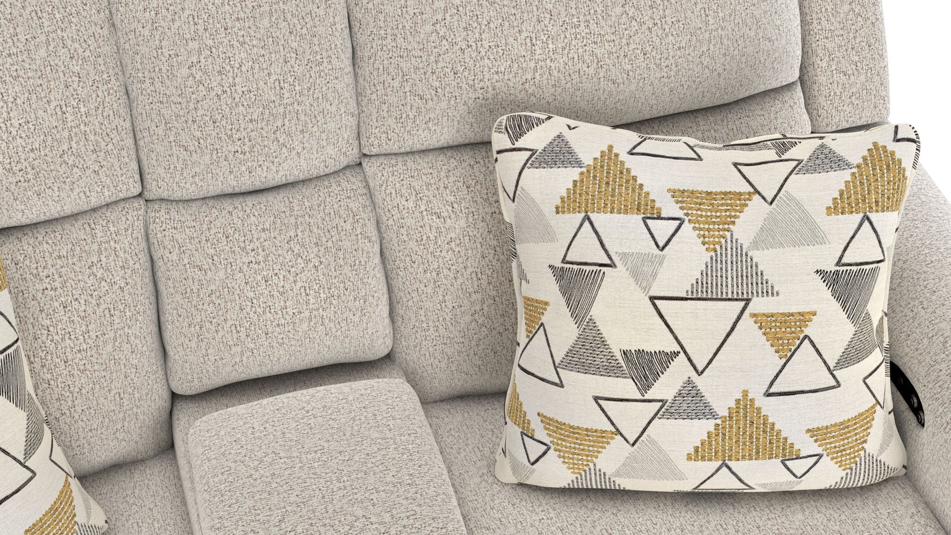 Micah - Power Headrest Power Deep Seat Reclining Console Loveseat - Oatmeal - Hornell Furniture Outlet