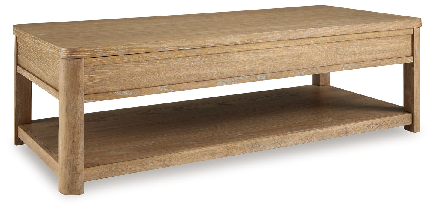 Rencott - Light Brown - Rectangular Cocktail Table - Hornell Furniture Outlet