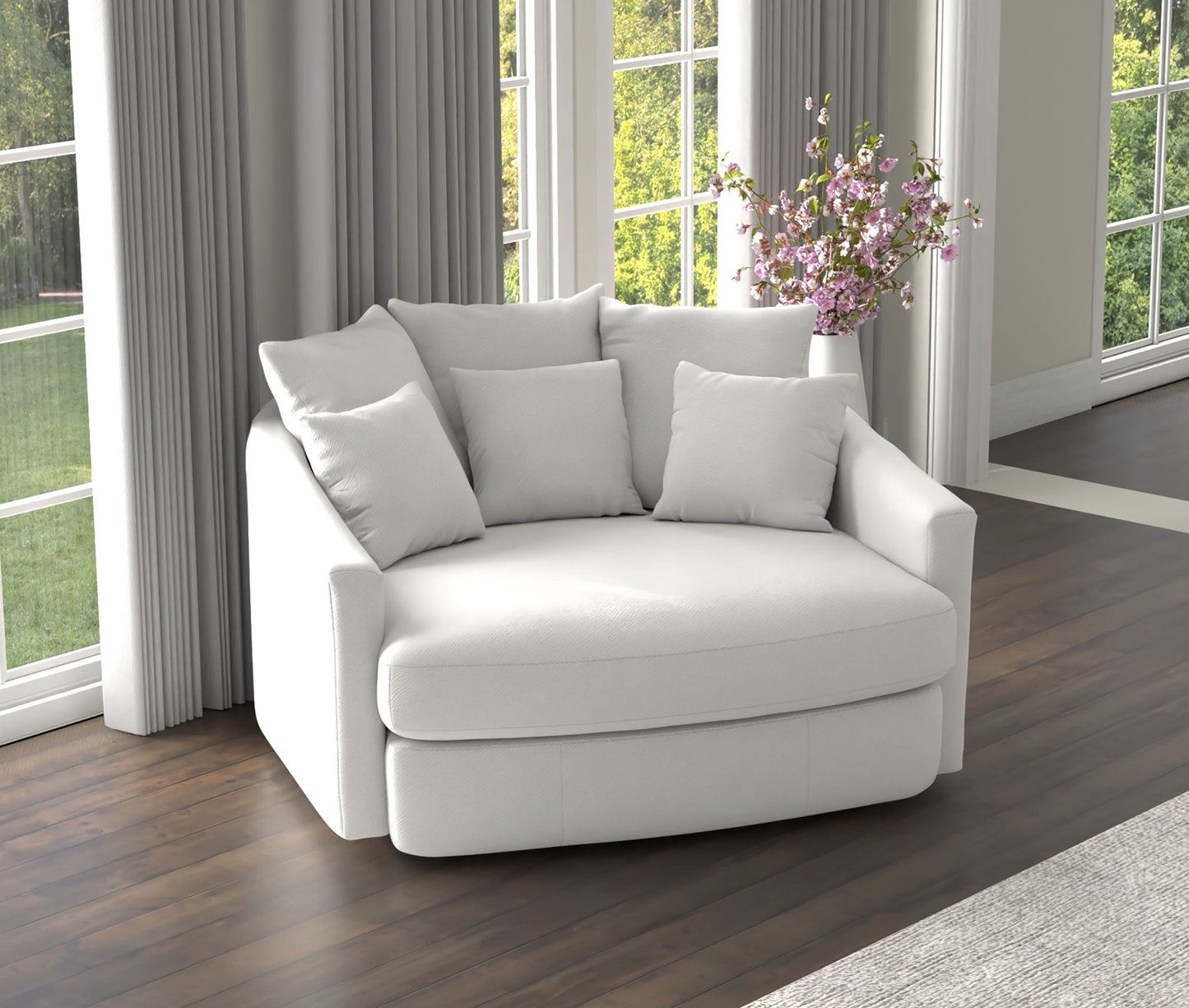 Matty - Round Accent Cuddle Chaise - Hornell Furniture Outlet