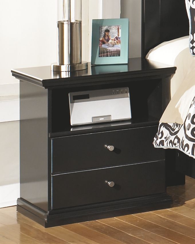 Maribel - Black - One Drawer Night Stand - Hornell Furniture Outlet