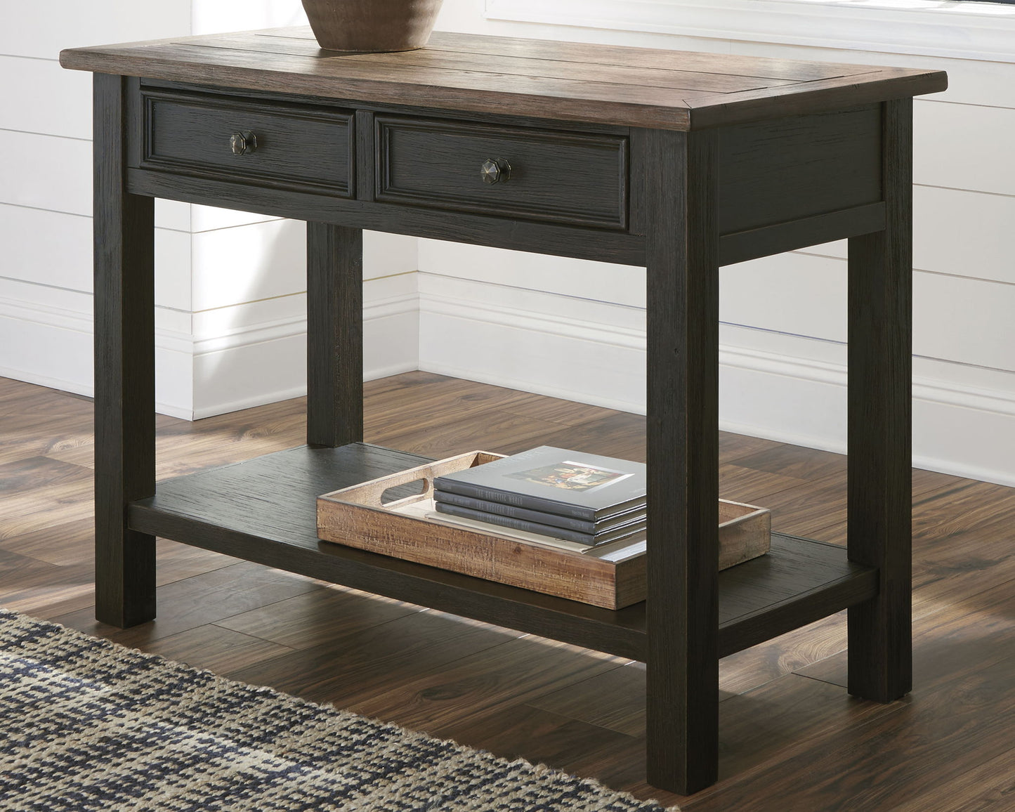 Tyler Creek - Grayish Brown / Black - Sofa Table - Hornell Furniture Outlet
