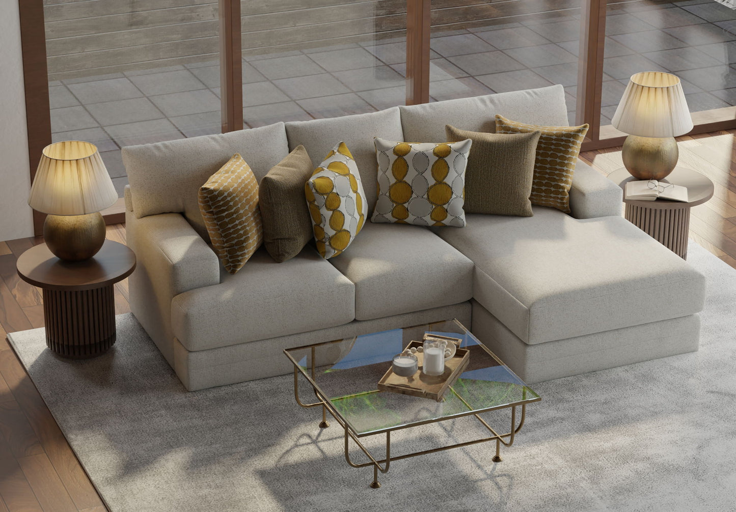 Tori - Sectional With Comfort Coil Seating And Accent Pillows Included - Hornell Furniture Outlet