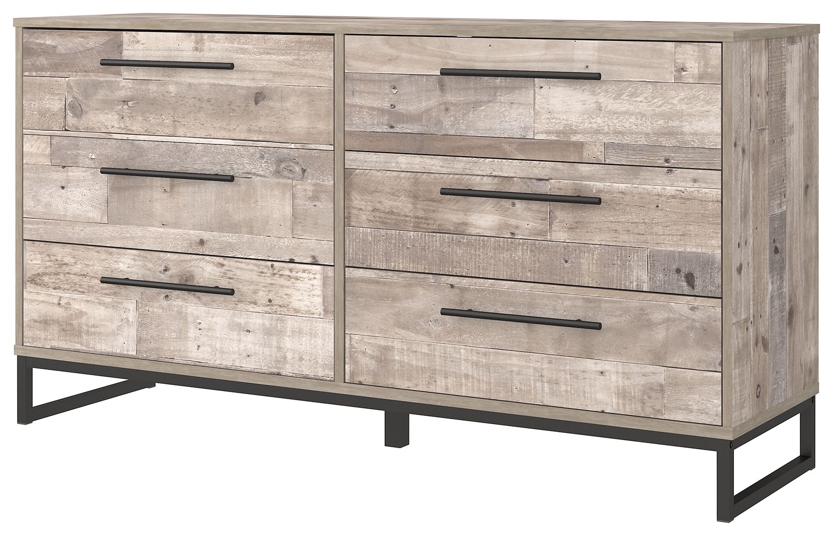 Neilsville - Whitewash - Six Drawer Dresser - Vinyl - Wrapped - Hornell Furniture Outlet