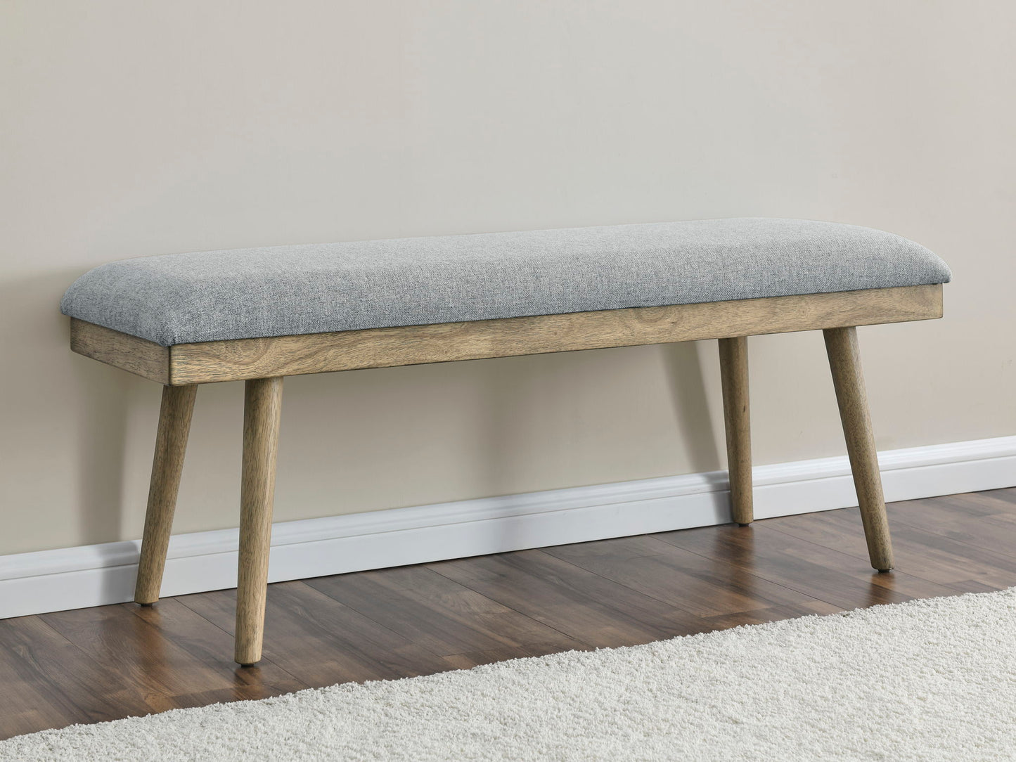 Vida - Polyester Dining Bench - Gray - Hornell Furniture Outlet