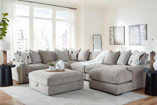 Aslan Court - Sectional With Ottoman Set - Hornell Furniture Outlet