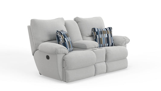 Lenny - Power Lay Flat Reclining Console Loveseat - Hornell Furniture Outlet