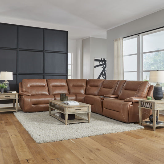 Cameron - 6 Piece Sectional - Dakota Saddle Leather - Hornell Furniture Outlet