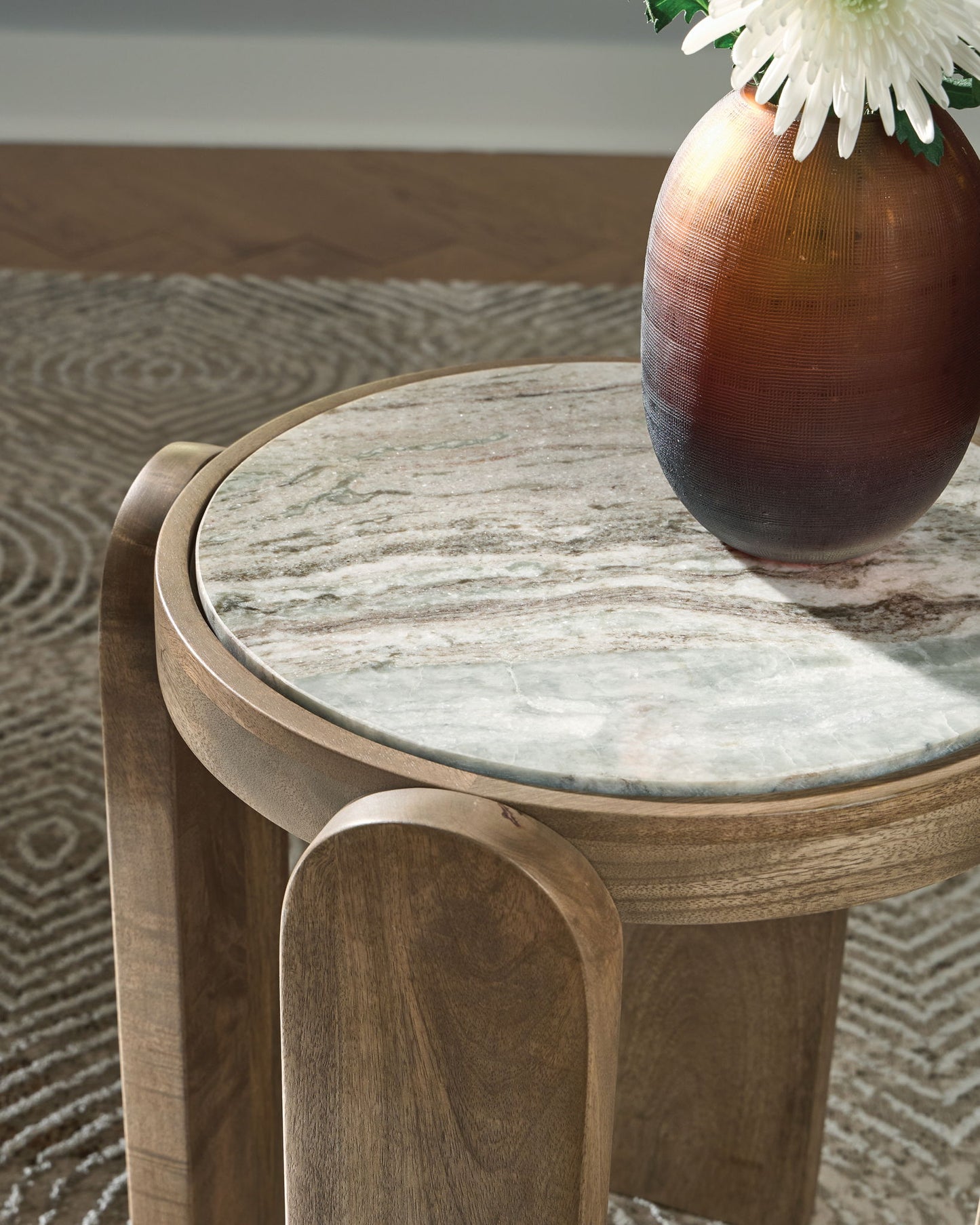 Gavrilley - Gray / White / Brown - Accent Table - Hornell Furniture Outlet