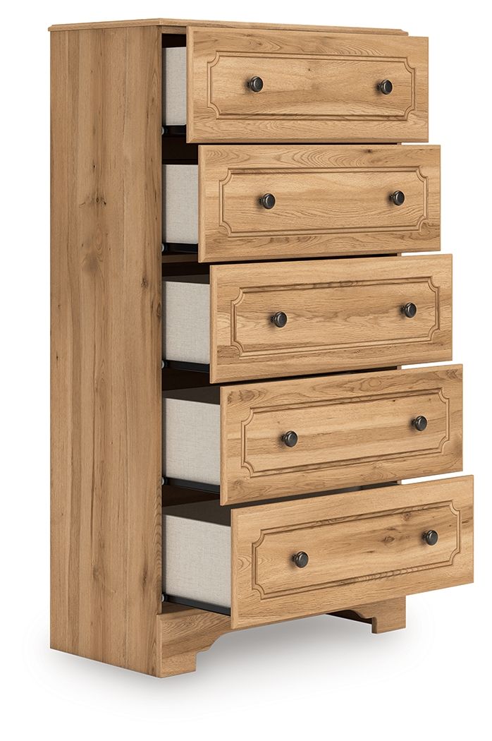 Aleaport - Warm Brown - Five Drawer Chest - Hornell Furniture Outlet