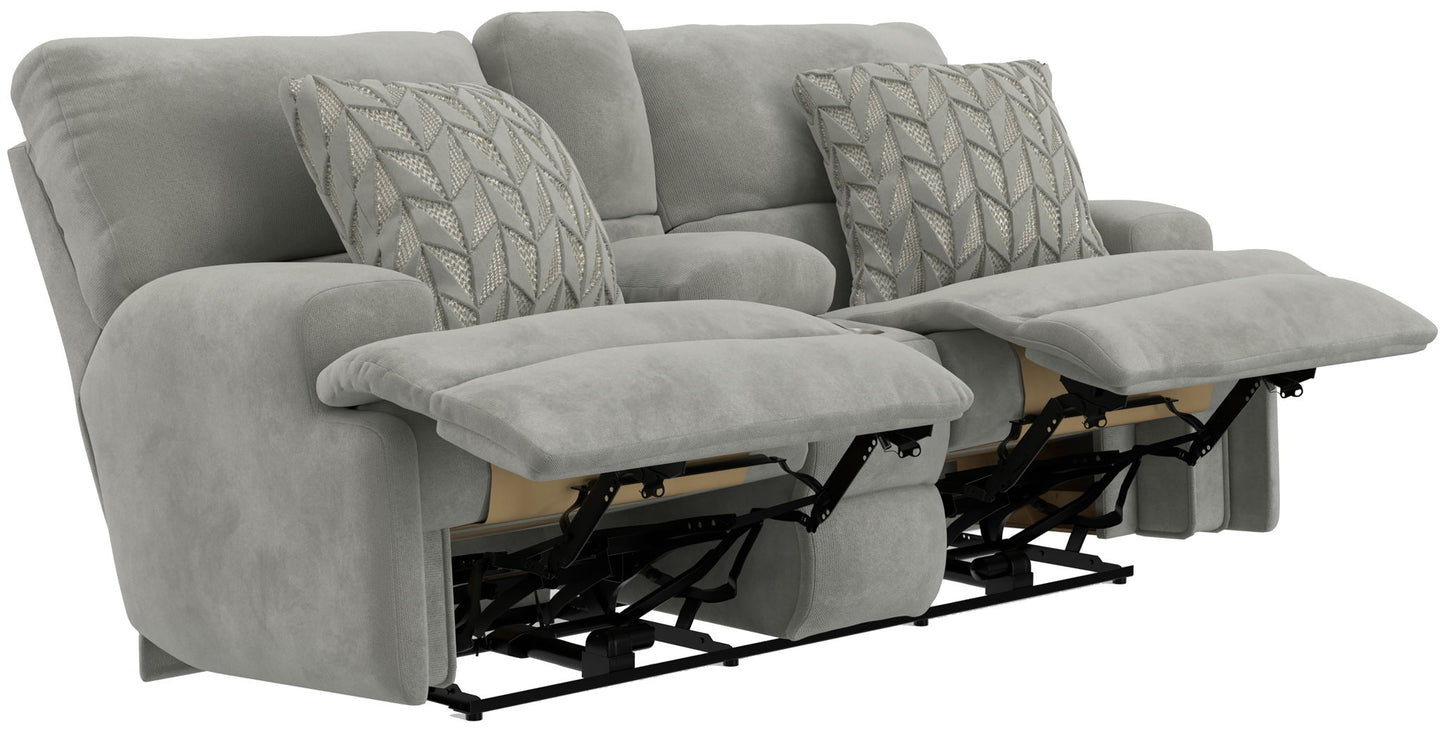 Renaldo - Power Console Loveseat With Zero Gravity Recline - Stone - Hornell Furniture Outlet