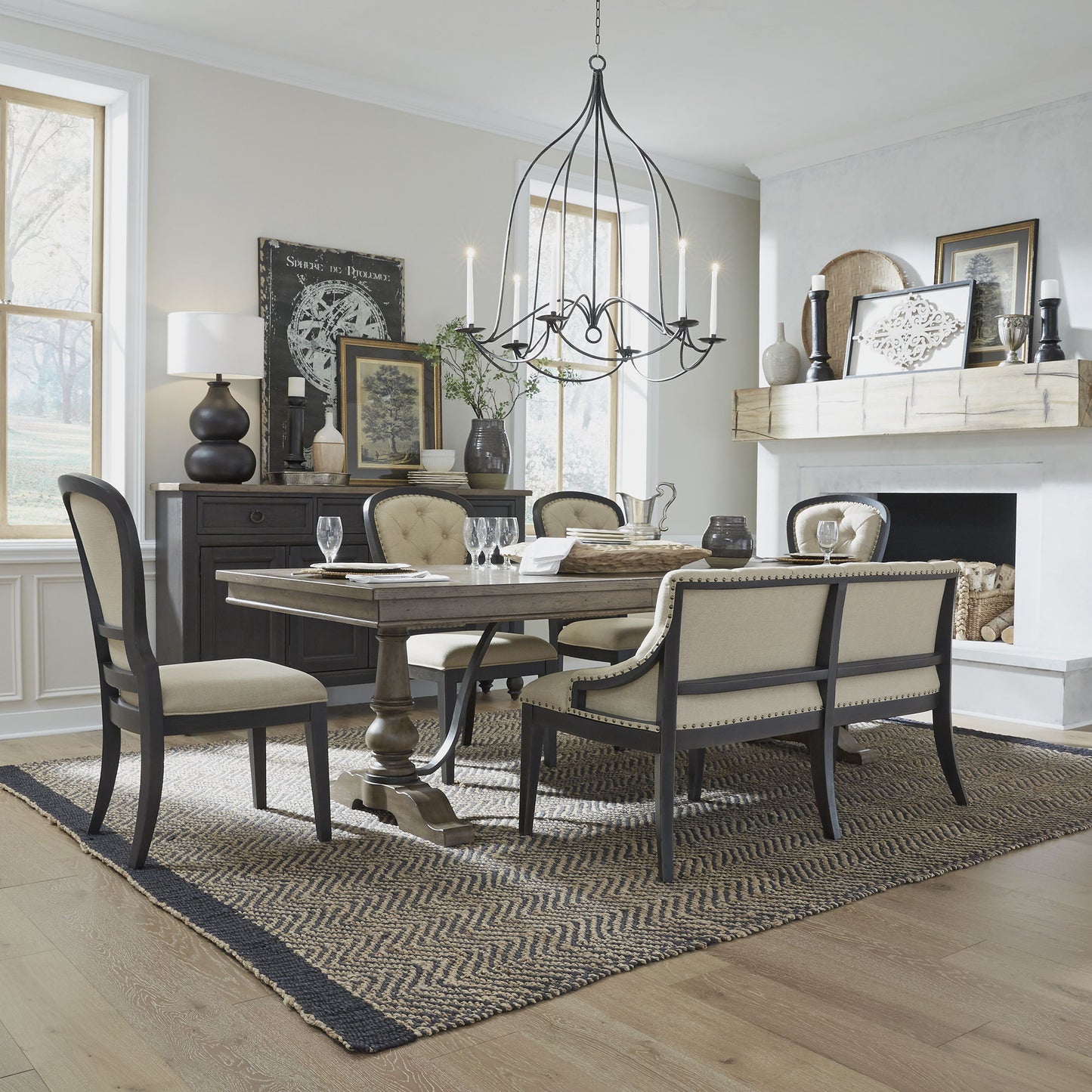 Americana Farmhouse - Upholstered Shelter Dining Bench - Hornell Furniture Outlet