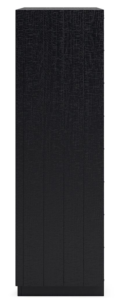 Londer - Black - Five Drawer Chest - Hornell Furniture Outlet
