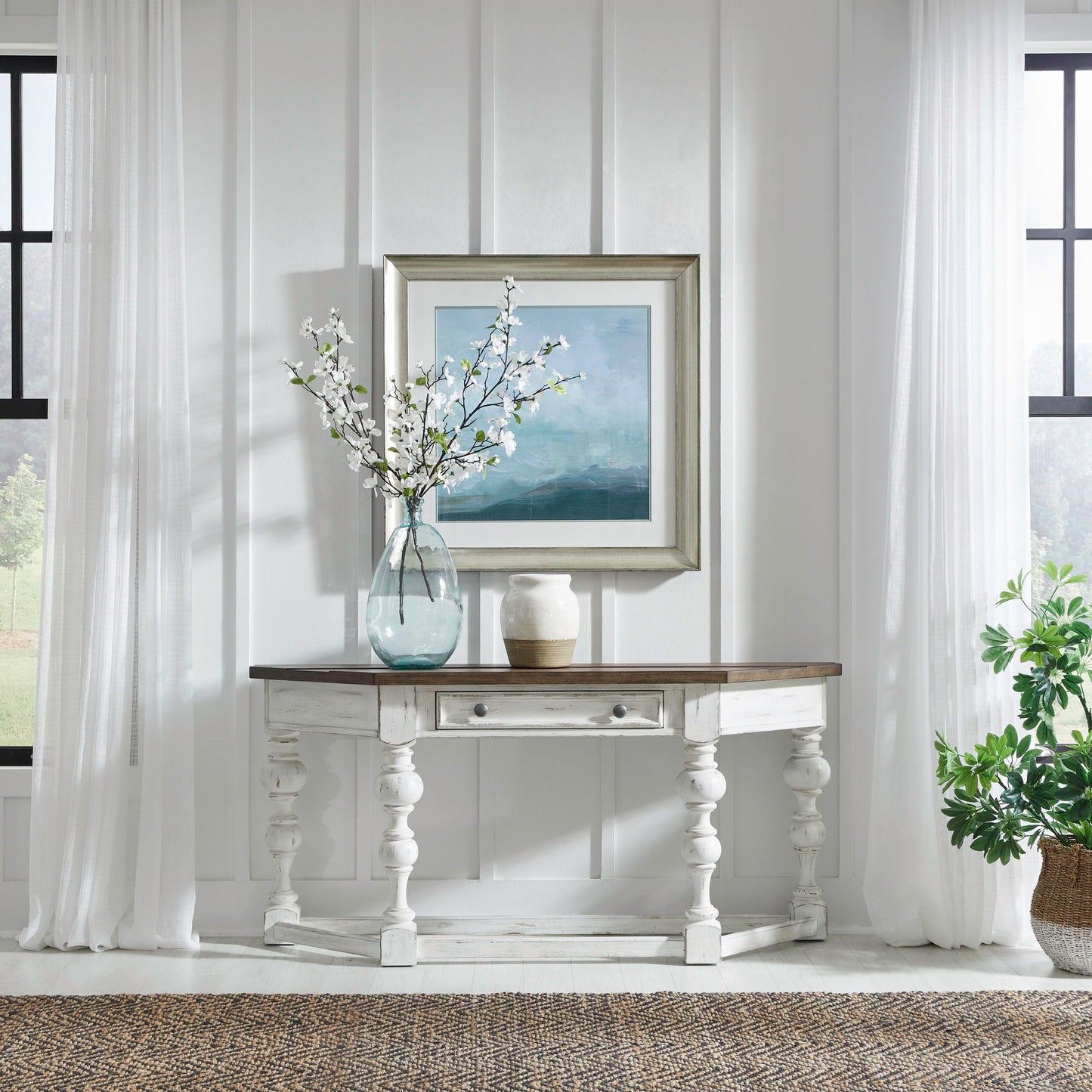 River Place - Accent Console Table - White - Hornell Furniture Outlet