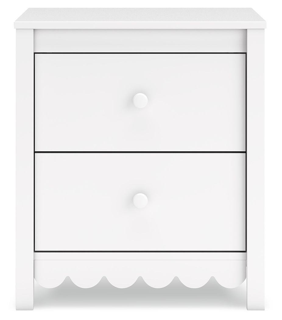Hallityn - White - Two Drawer Night Stand - Hornell Furniture Outlet