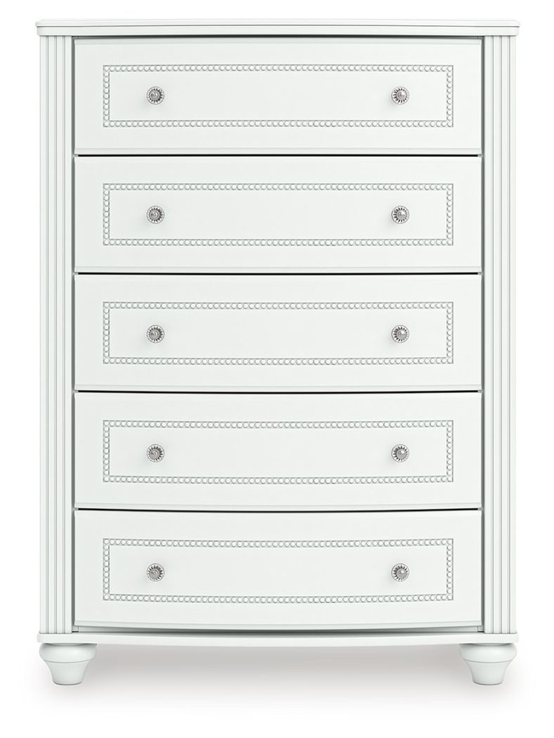 Kozlani - Five Drawer Chest - White - Hornell Furniture Outlet