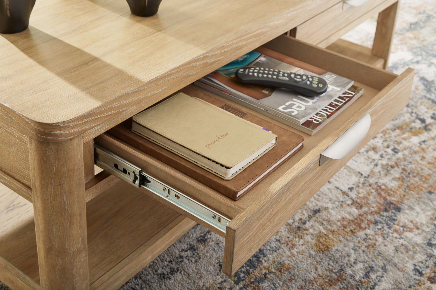 Rencott - Light Brown - Rectangular Cocktail Table - Hornell Furniture Outlet