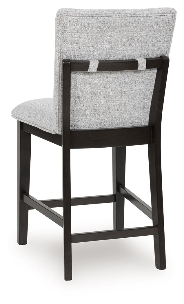 Neymorton - Dark Grayish Brown - 5 Pc. - Rectangular Dining Room Counter Table, 4 Barstools - Hornell Furniture Outlet
